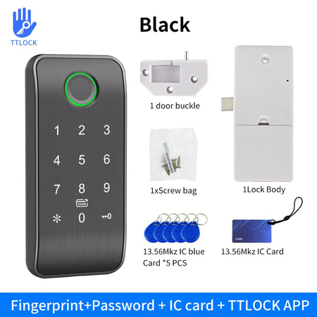 EM167-TTLOCK &ndash; Bluetooth App Access And Multi-Method Unlock EM168-F-TT black