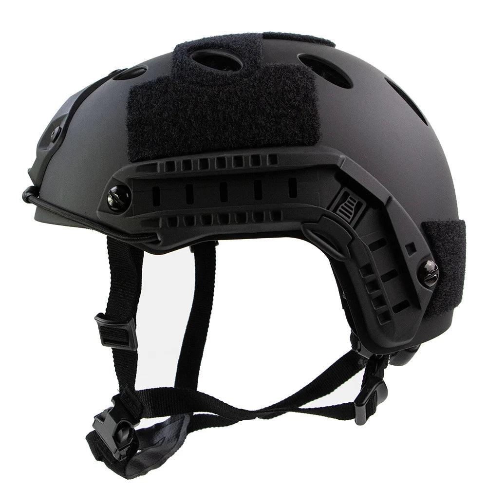 BOOIU Airsoft Tactical Helmet &ndash; Thickened ABS Shell FPJ BK Round hole