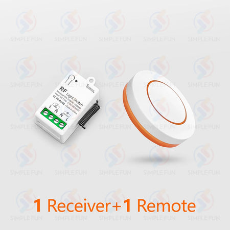 433Mhz Wireless Smart Light Switch - Mini RF Relay Receiver for Remote Control 1 Receiver 1 Remote