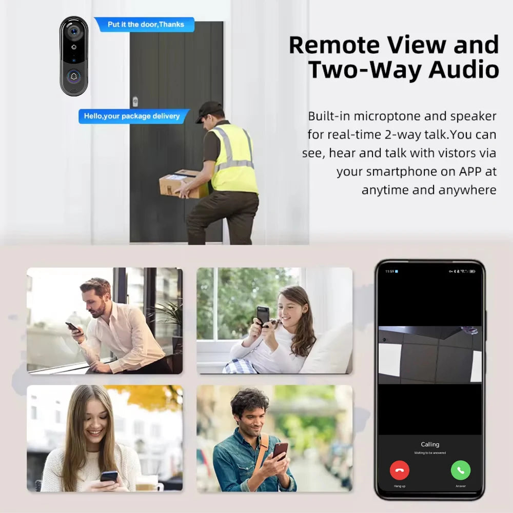REHENTINT Smart Video Doorbell - Free Cloud Storage 1080P