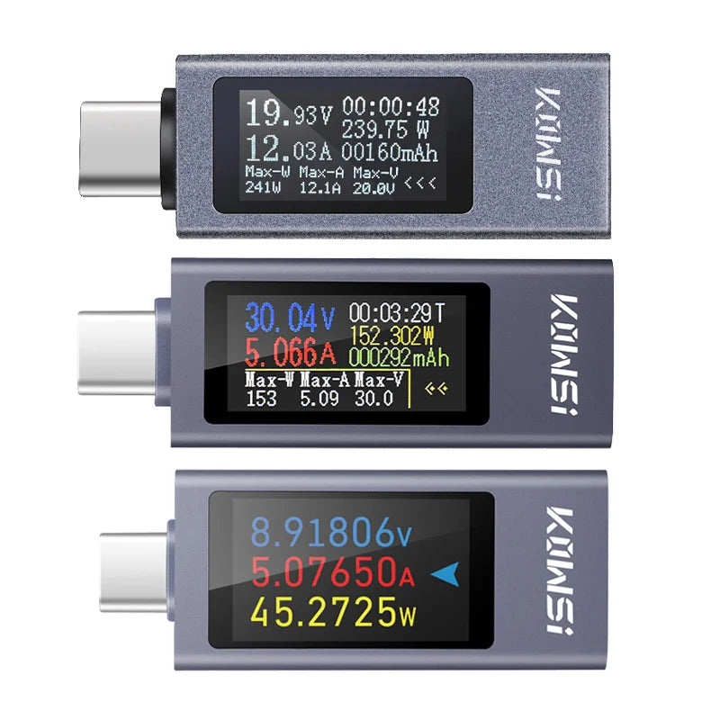 Type-C Multifunktions-Digitalanzeige Voltmeter und Amperemeter 4-30V 12A