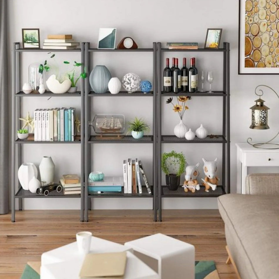 Getone 4 Tier Ladder Shelves Bookcase Black 60x35x147 cm