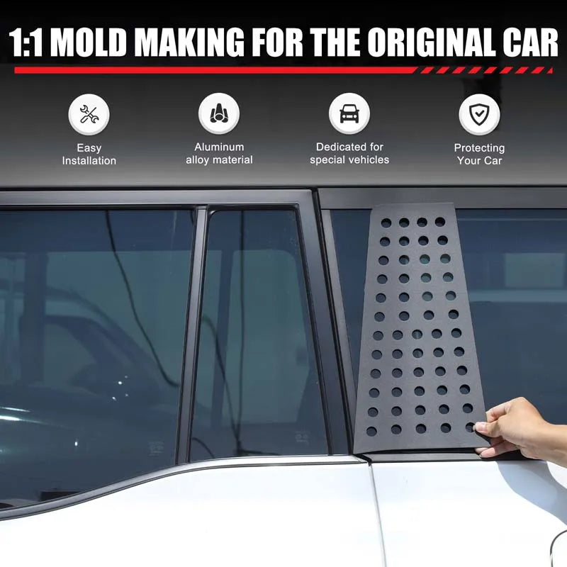 LC250 Prado 2024 Černá samolepka na zadní okno s mřížkováním