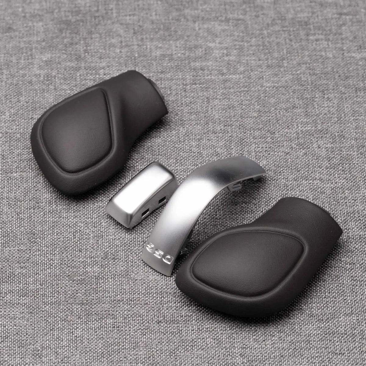 Original leather Chrome Matt With Leather Shift Knob Gear Side Cover DSG For VW Golf 6 7 R GTI Passat B7 B8 CC R20 by InterCyprus Trading Ltd