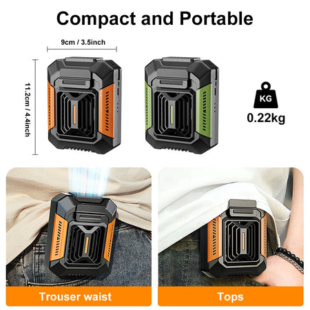 Portable Waist Clip Fan - USB Rechargeable Outdoor Cooling