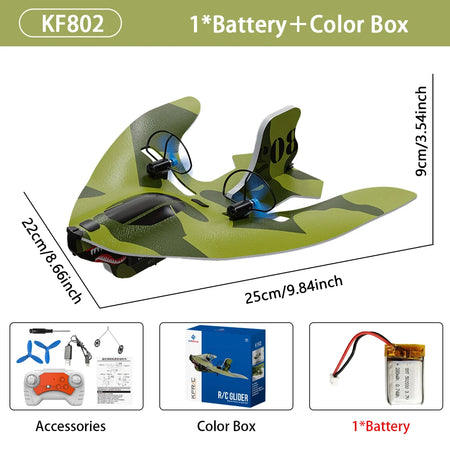 2CH Mini RC Plane 2.4G Fixed Wing Glider &ndash; With LED Lights KF802