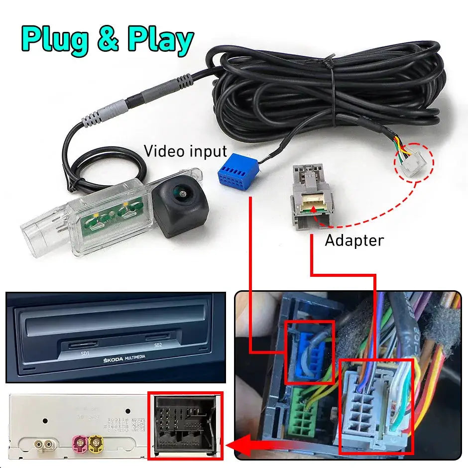 CanBus Data Dynamic Trajectory Car Rear View Backup Camera For Seat Leon MK3 Ibiza 6F 2013-2024 MIB/MQB Stereo Plug and Play by InterCyprus Trading Ltd
