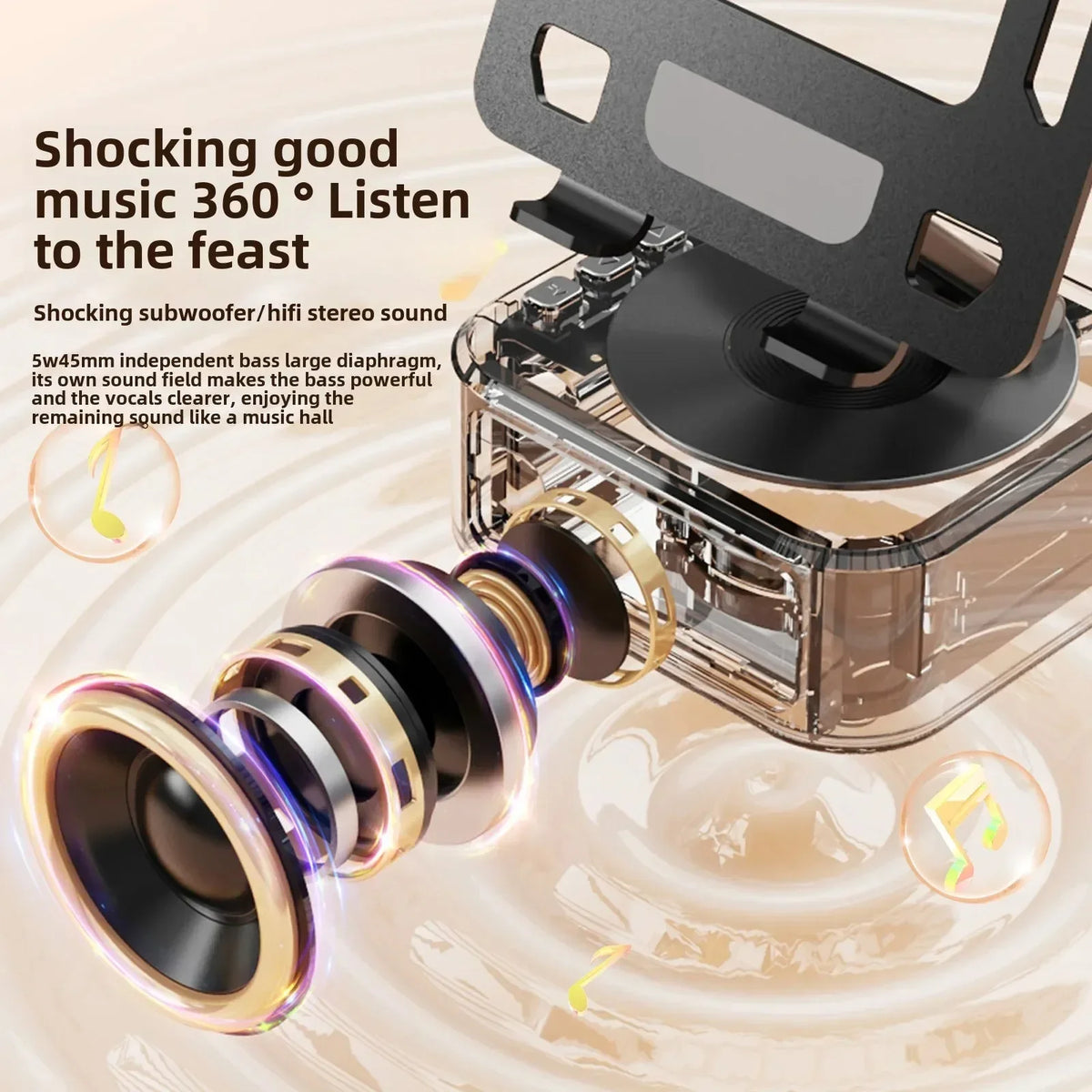 3-in-1 Bluetooth 5.3 Speaker with Tablet Holder &ndash; Foldable