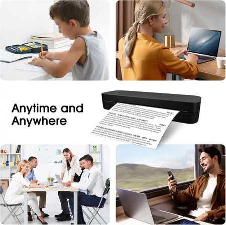 Portable A4 Thermal Printer - Bluetooth Enabled For Travel