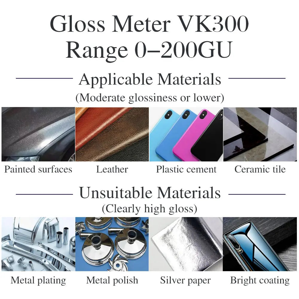 High Precision Gloss Meter CS-300 SE with 0-200GU Range and 60&deg; Angle
