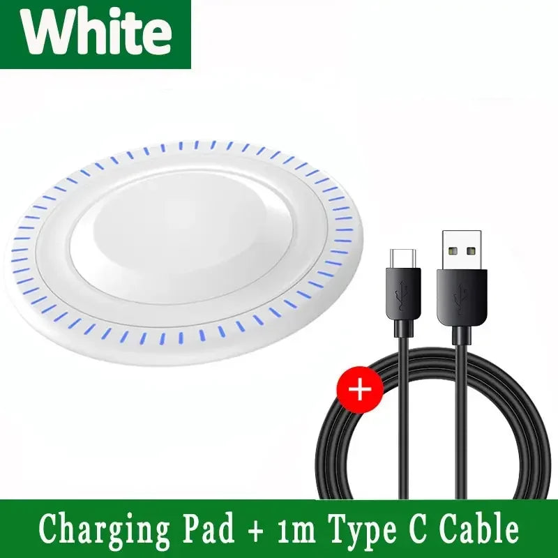 Opansten Wireless Charger Pad Stand &ndash; Ultra Fast Charging White with Cable