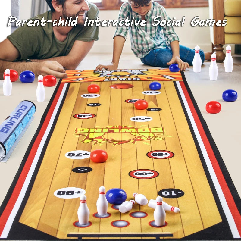Interactive Family Board Games Mat For Kids With Curling, Soccer, Bowling, Indoor Party Fun