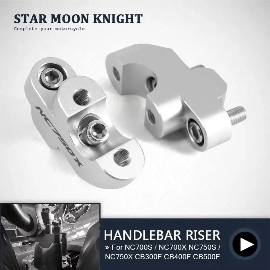 Riser Kit Honda NC750X pro řídítka 22mm, hliníková slitina, nastavitelný 30mm nahoru a 20mm dopředu a dozadu