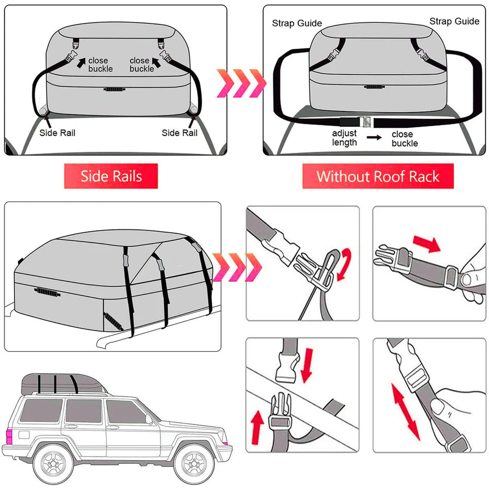 Must 600D Oxford Katusetasku Veekindel SUV Reisi Kandja