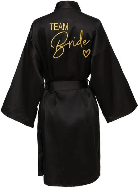 Team Bride Satin Robe - Elegant Silk &amp; Polyester Robe for Women