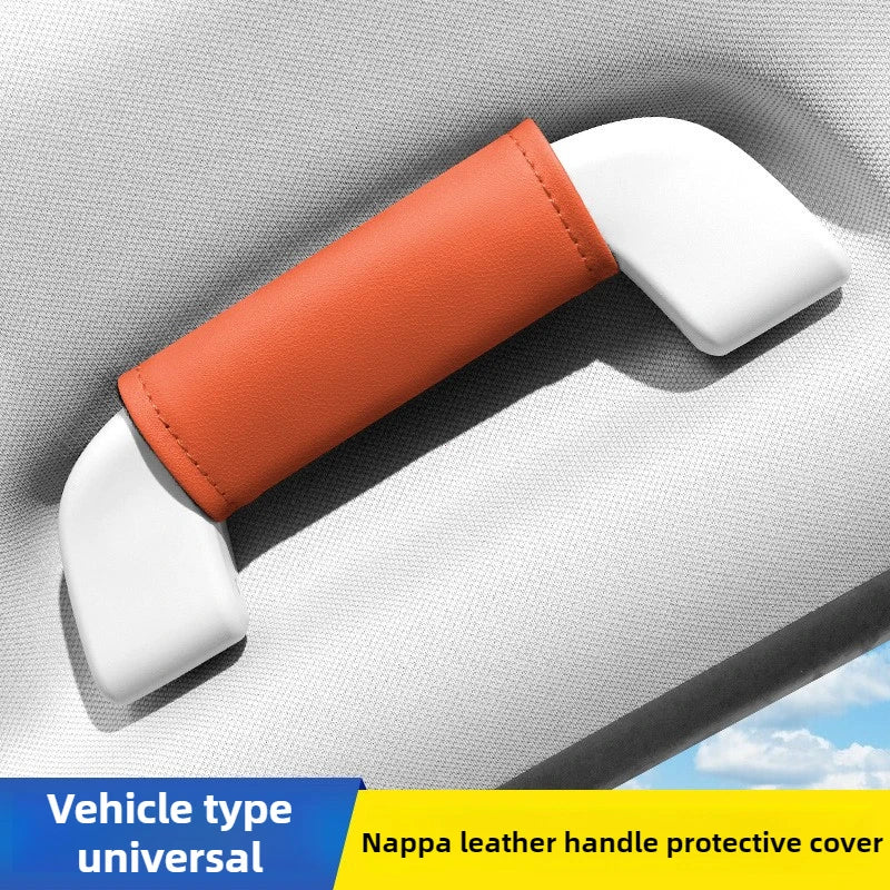 Soft Nappa Leather Car Roof Armrest Pull Handle Grip Protector