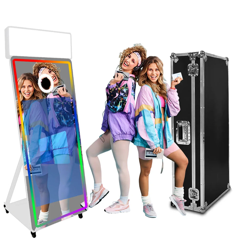 Burvju spogulis foto kabīne 65In ar 43In skārienekrāna korpusu