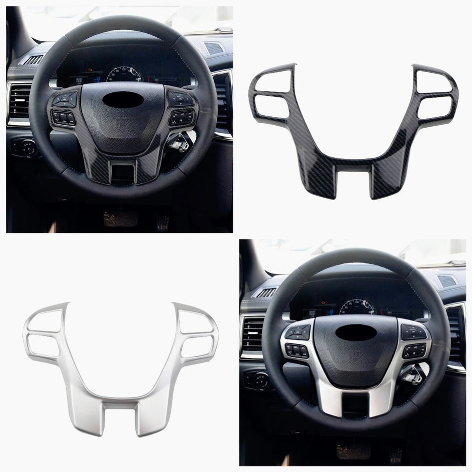 Capa de Volante em ABS Cromado para Ford Ranger Everest Endeavor 2015-2020, Proteção Durável, Fácil de Instalar