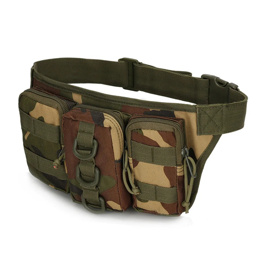 Triple Small Waist Bag Camouflage - Durable Waterproof Jungle camouflage
