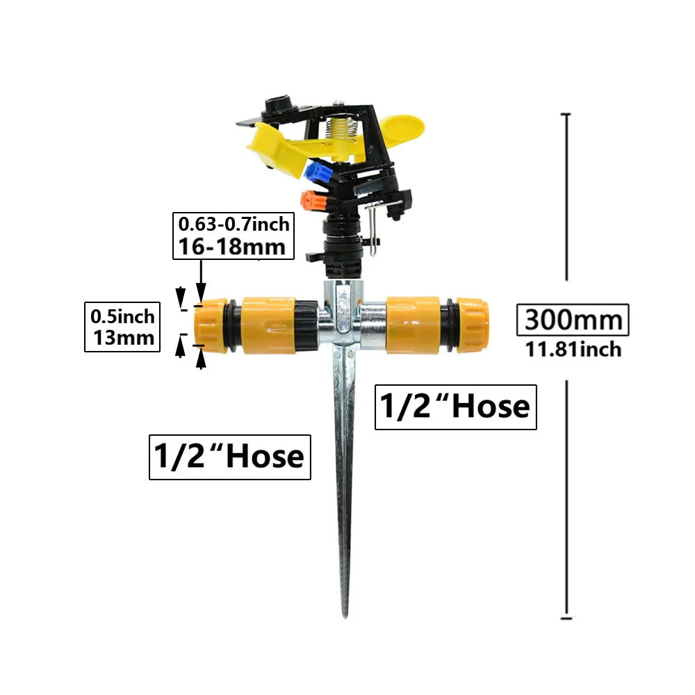 360 Degree Rotating Jet Sprinklers | Double Outlet Rocker Nozzles for Efficient Garden Irrigation I