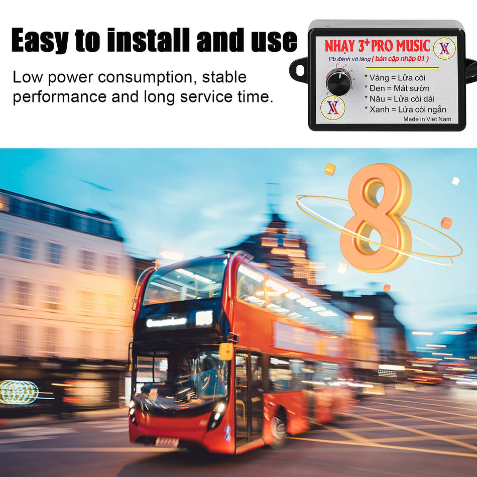 Car Horn Controller With 8 Sound Effects Adjustable Volume