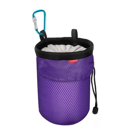 NoEnName_Null Waterproof Rock Climbing Chalk Bag with Zipper Pocket and Adjustable Belt Purple