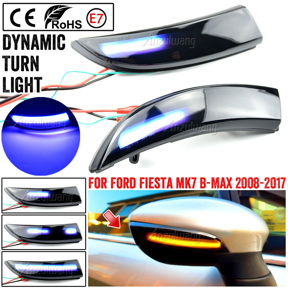 Luces de señal de giro LED para Ford Fiesta Mk7 Mk8 B-Max en el indicador del espejo lateral