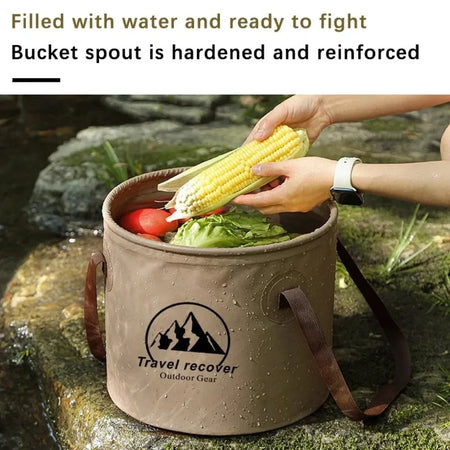 20L Waterproof Folding Bucket - Portable &amp; Eco-Friendly for Travel, Camping &amp; More
