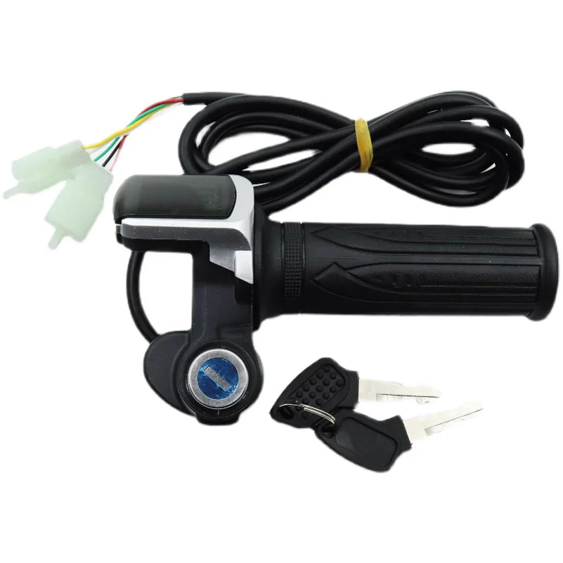 Versatile LCD Throttle Display with Key Lock for E-Bikes and Scooters