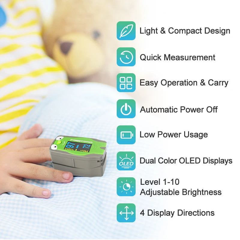 ChoiceMMed Children Finger Pulse Oximeter &ndash; OLED Display