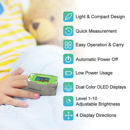 ChoiceMMed Children Finger Pulse Oximeter &ndash; OLED Display