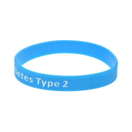 Type 2 Diabetes Medical Alert Bracelet &ndash; Waterproof Silicone Fitness Band TYD 1PC / CHINA / 18cm