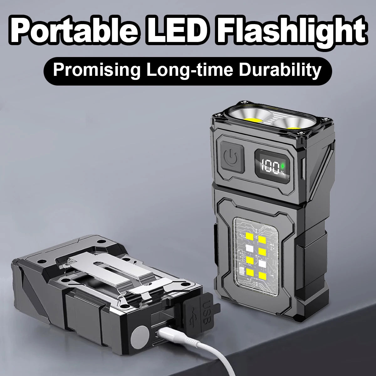 Mini LED COB Flashlight &ndash; Adjustable Angle USB Rechargeable