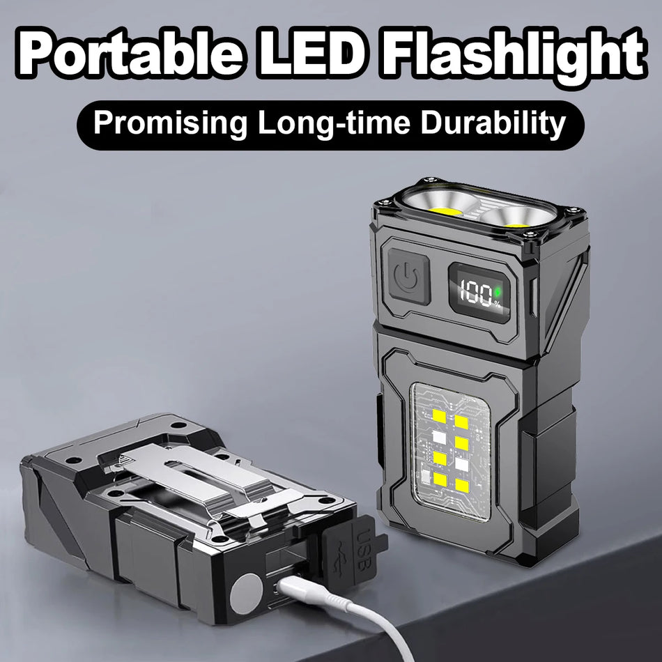 Mini LED COB Flashlight &ndash; Adjustable Angle USB Rechargeable