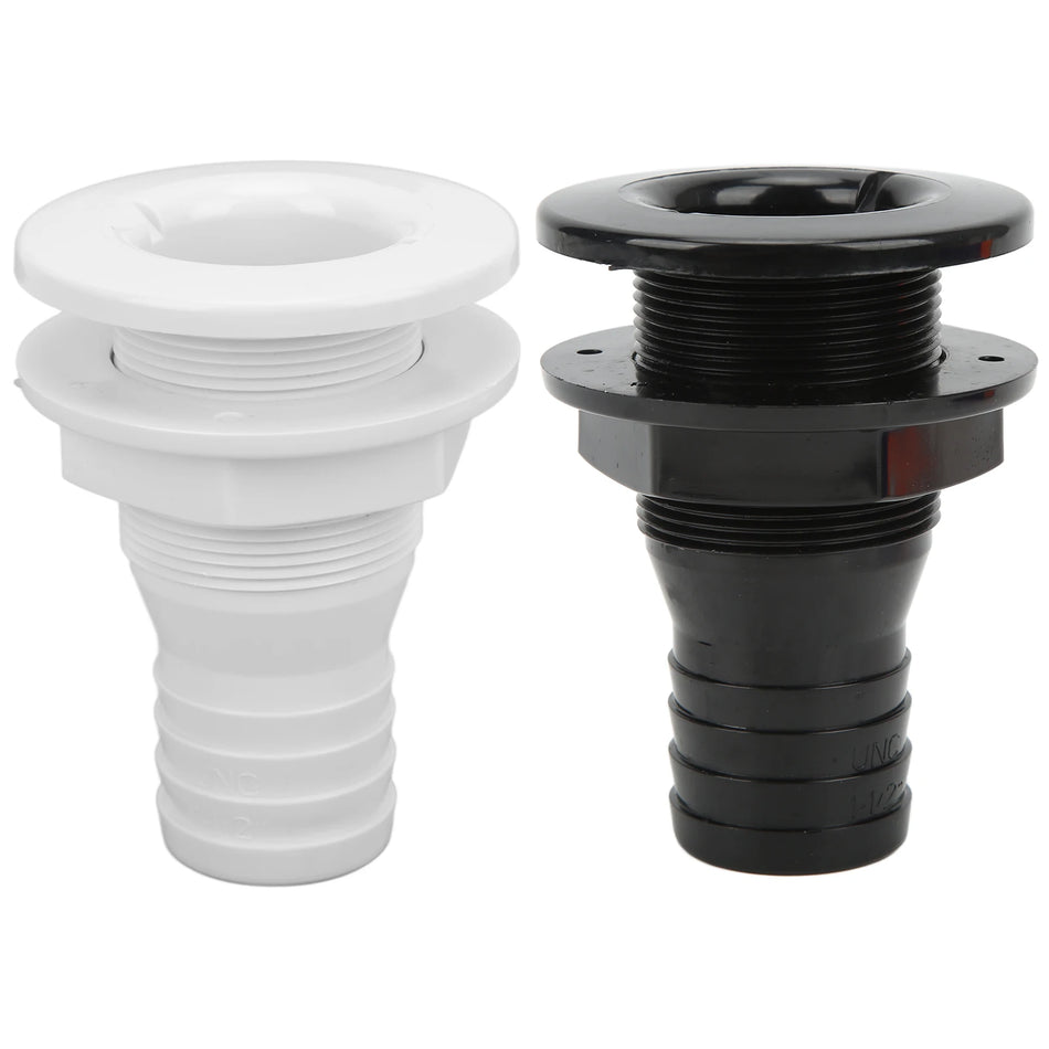 EBTOOLS 1-1/2in Thru Hull Fitting, ABS Hose Connector for Boats