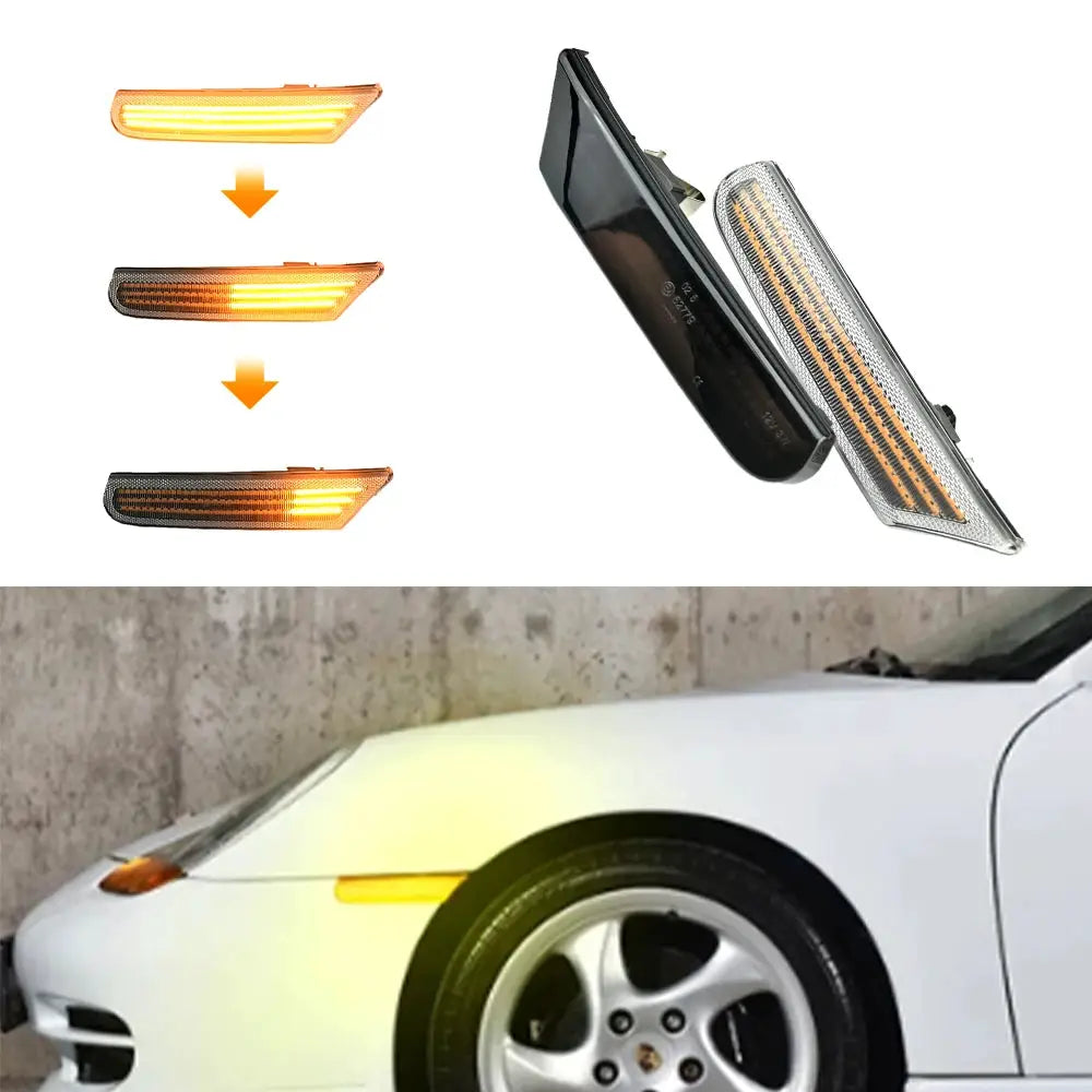 LED Side Marker Lights Sequential Amber For Porsche Boxster 986 996 by InterCyprus Trading Ltd