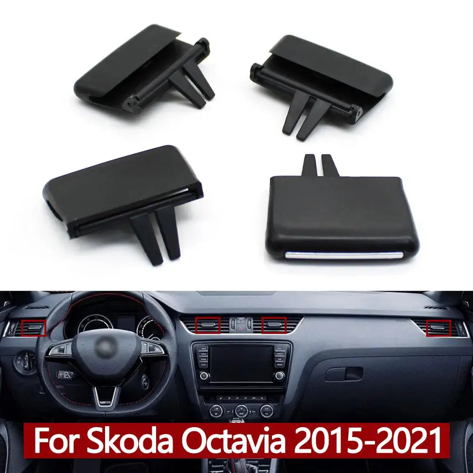 Car Front Dashboard Air Conditioning Outlet AC Vent Grille Slide Tab Clip For Skoda Octavia 2015-2021 5E0819701 5E0819702 by InterCyprus Trading Ltd