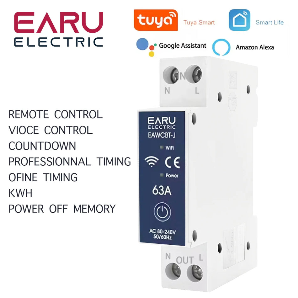 Tuya WiFi Smart Circuit Breaker with Timer &amp; Voice Control, 63A 10A / CHINA