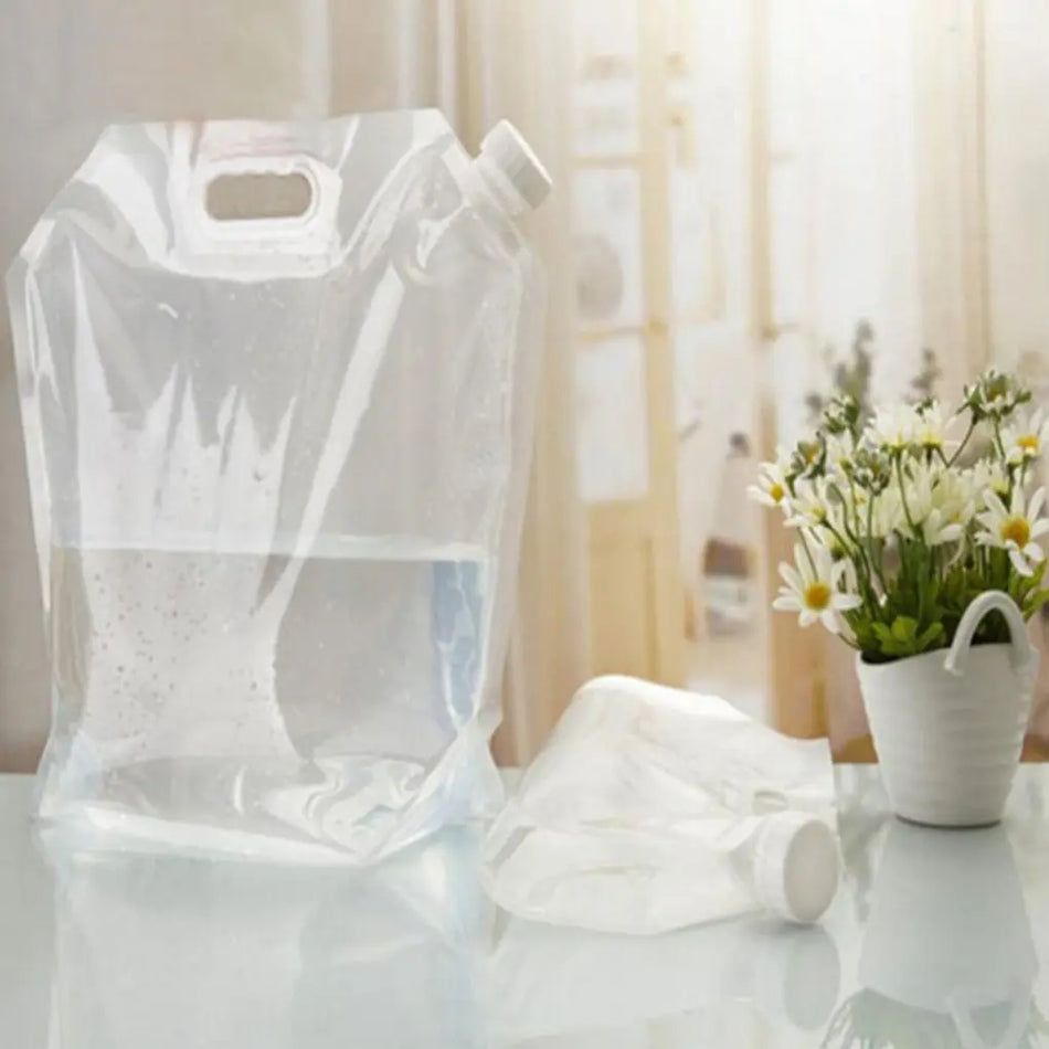 Складная водяная сумка 501 мл для путешествий на открытом воздухе, кемпинга с ручкой