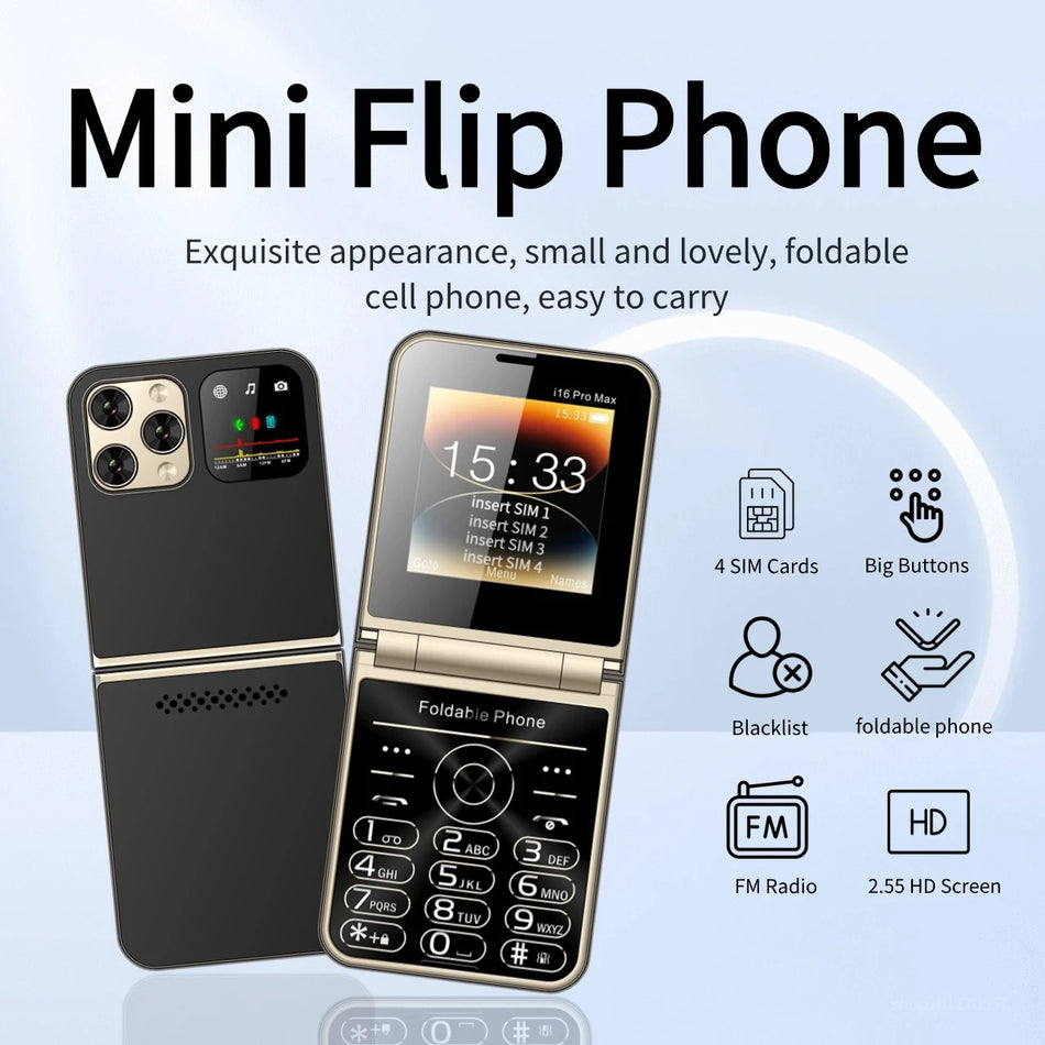 Nice Girl Flip Push Button Phone Four SIM &ndash; Low Radiation