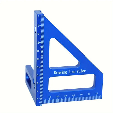 Aluminum Carpenter Square Protractor 3D Ruler 45 90 Blue millimeter