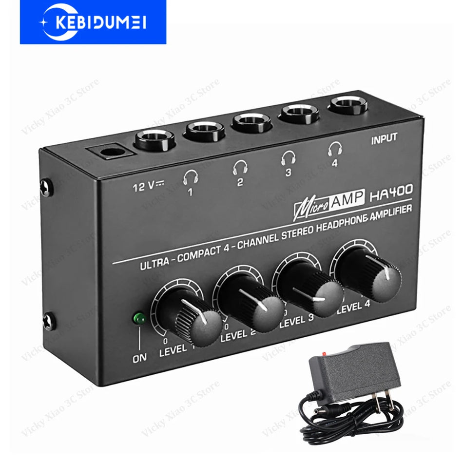 Mini Headphone Amplifier &ndash; Ultra Compact 4 Channel Home Amp