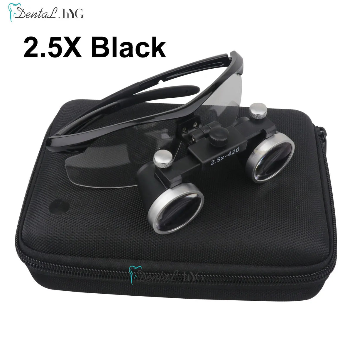 Dentistry Binocular Magnifier 2.5X 3.5X Loupes &ndash; Ultralight 2.5X Black
