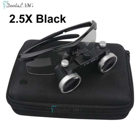 Dentistry Binocular Magnifier 2.5X 3.5X Loupes &ndash; Ultralight 2.5X Black