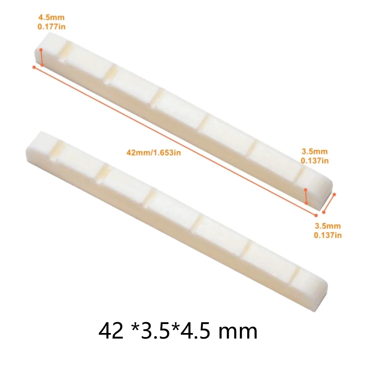 Miwayer Curved Bottom Bone Nut &ndash; Pre-Slotted Real Bone 42 3.5 4.5 mm