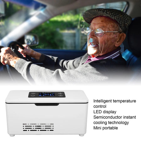 Portable Insulin Medicine Refrigerator 2-8&deg;C Intelligent Temperature Control Digital Screen Mini Medicine Cooler Box for travel
