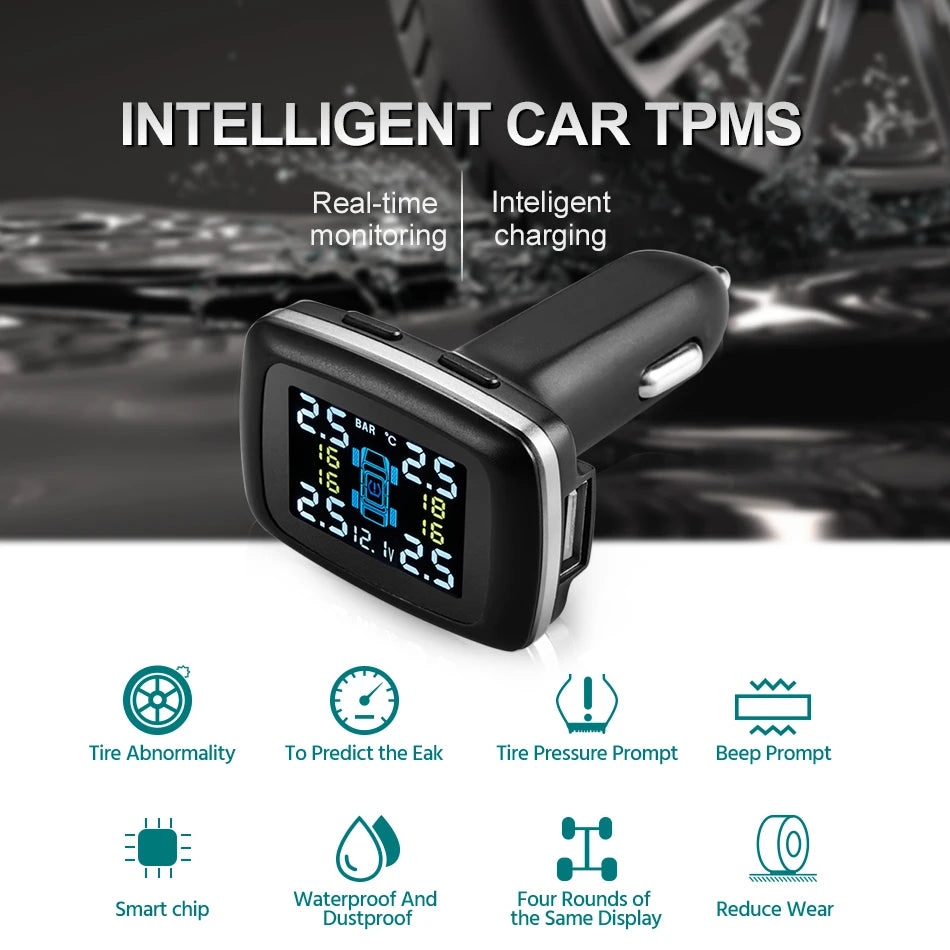ACCEO Car TPMS 4 External Sensors - Real-Time USB Display