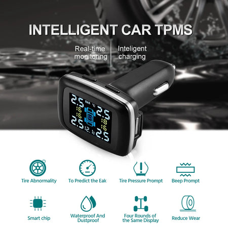 ACCEO Car TPMS 4 External Sensors - Real-Time USB Display