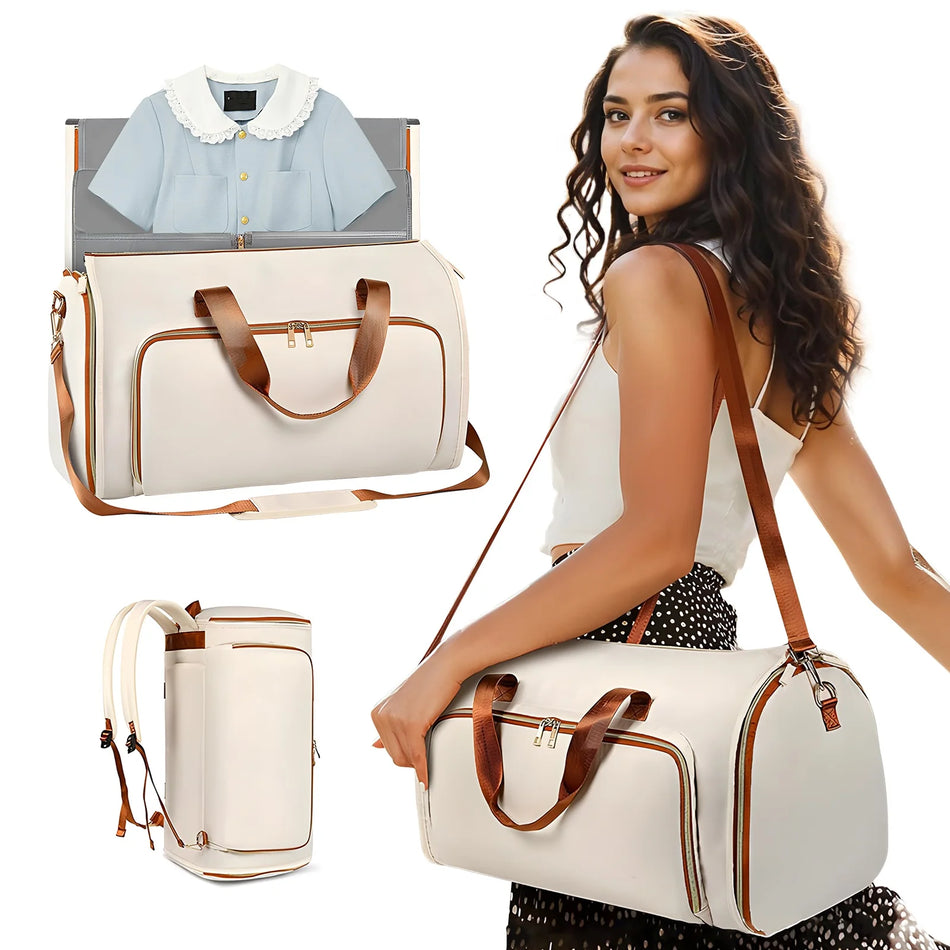 Bolsa de ropa plegable con correas de traje colgantes desmontables