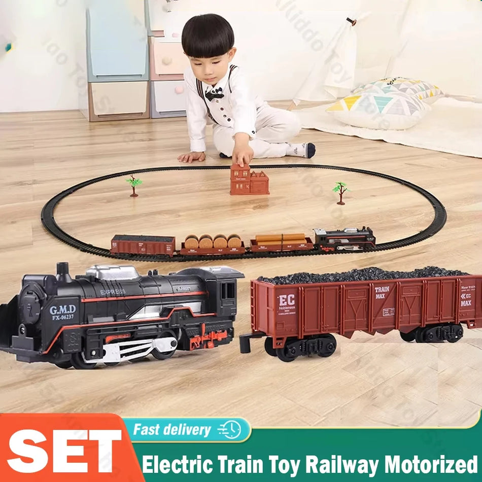 Set tren electric Conusea cu șine motorizate, plastic ABS